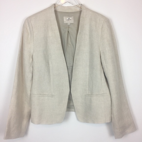 LOFT Jackets & Blazers - LOFT | 100% Linen Off white open front blazer